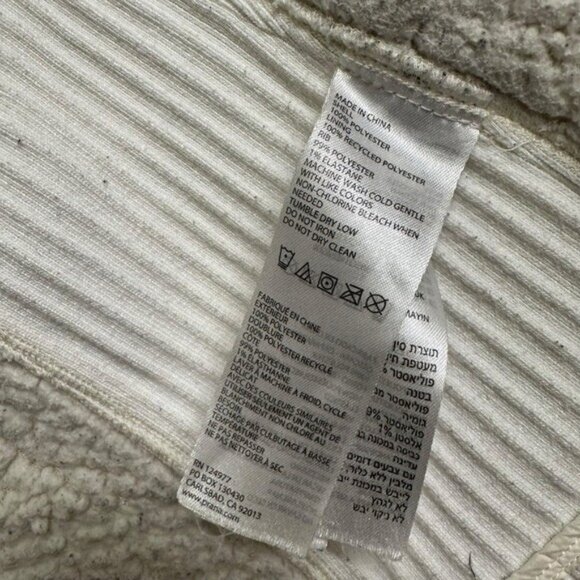 Prana S Diva Jacket Quilted Lightweight Full Zip Snap Sherpa Lined Cream White - Picture 7 of 9